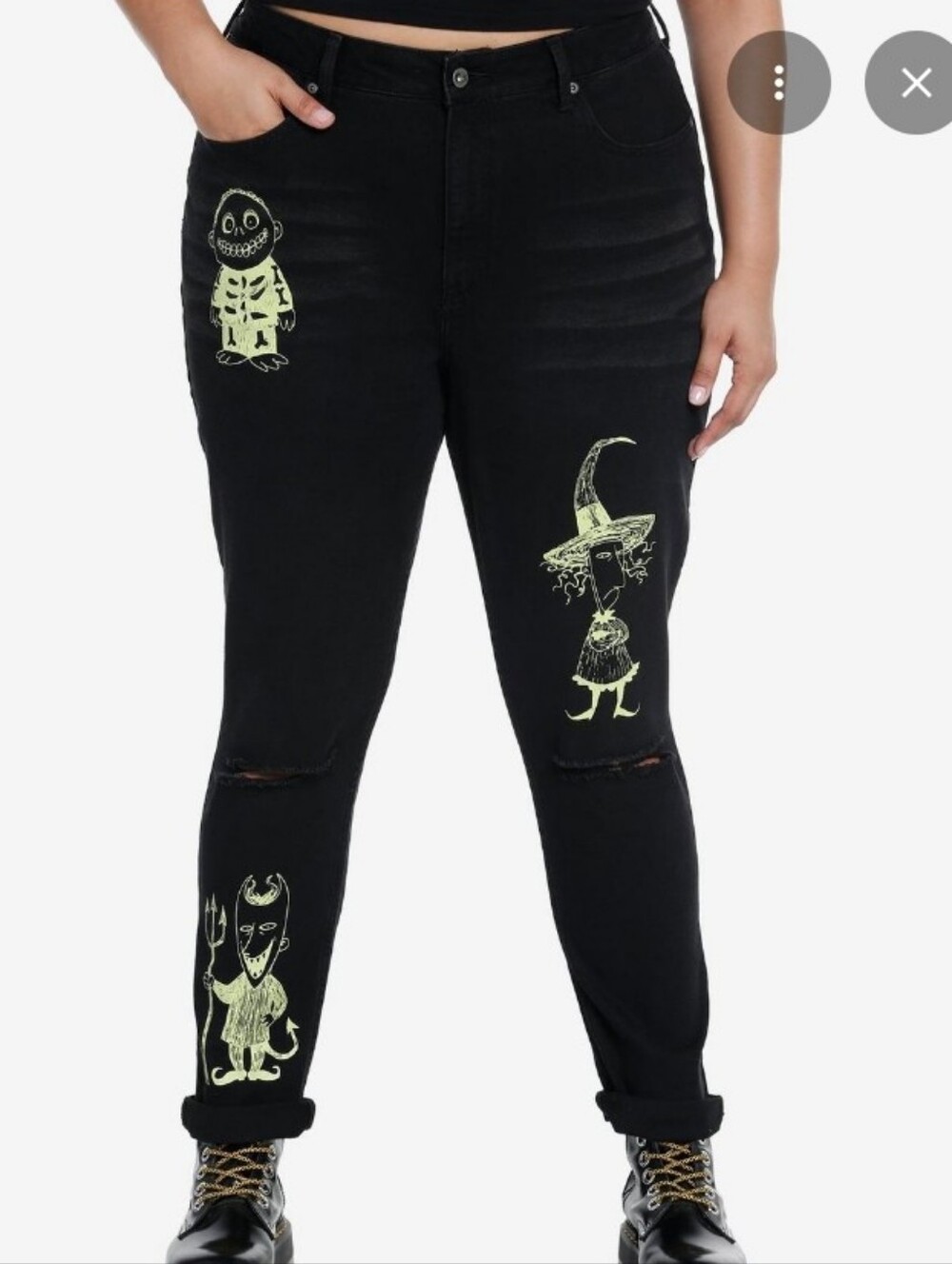 🦇 Her Universe Nightmare Before Christmas Juniors 7 Womens 6 Mom Jeans - Picture 2 of 5